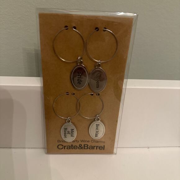 New Crate and Barrel Bridal Party Wine Charms - Picture 2 of 3